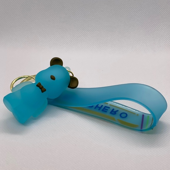 Keychain Charm Superhero Blue Bear Supreme airpod case charm cute charm keyring - Picture 2 of 7